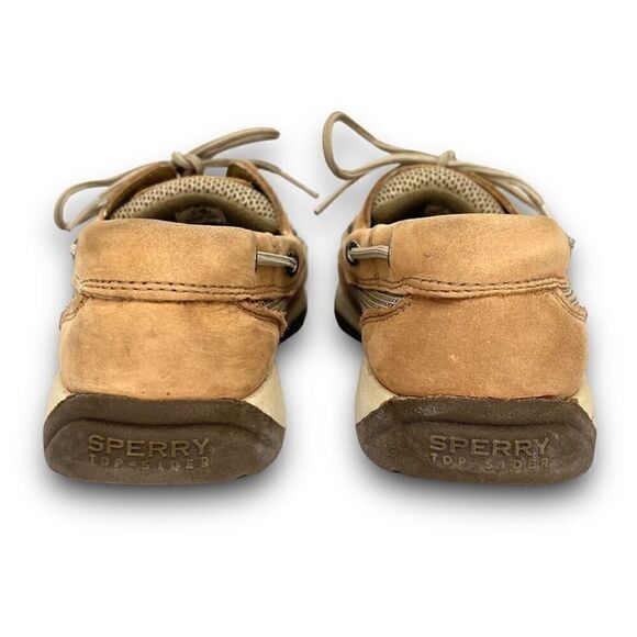 Sperry Top-Sider Intrepid 2 Eye Leather Mesh Linen Tan Beige Loafer Boat Shoes 7 - Picture 9 of 10